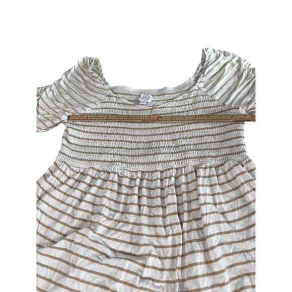 Striped Maternity Peasant Top Ingrid & Isabel XXL Beige & White - Picture 7 of 8